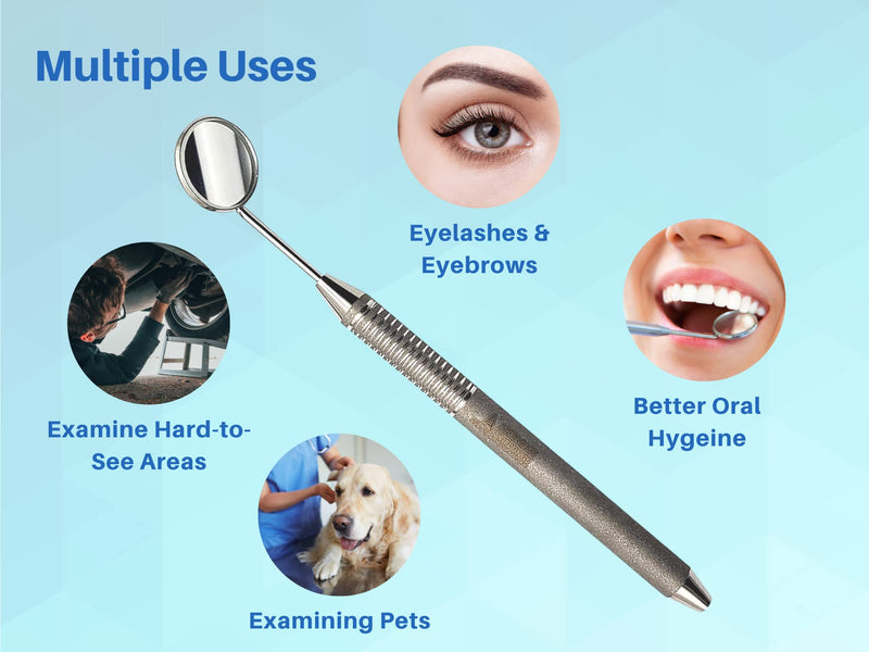 Dental Examination Set Mirror Probe Tweezers with Slip Resistant Surface | Dental Tools Dental Pick Oral Care Kit & Pet Oral Care Use | Stainless Steel Dental Hygiene Kit Set ARTMAN Brand 3