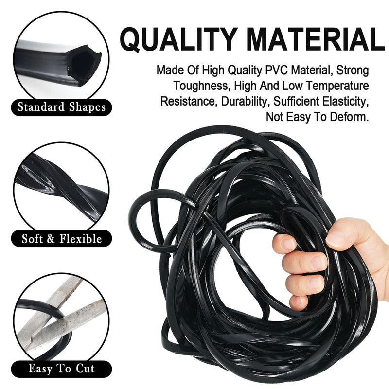 10Meters/32ft 6mm Aluminum Extrusion Slot Cover Soft Cover Seal Strip for 2020 Aluminum Extrusion Profile European Standard Anodized Linear Rail(Black) Black 10Meters