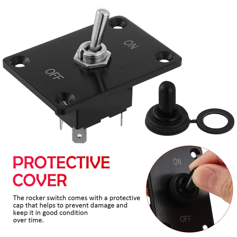 Rv Toggle Switch Panel Rocker Toggle Switch with Protective Cover 2.55 X 1.96 in Mounting Plate on/Off for Marine Boat Camper Car Electrical Equipment