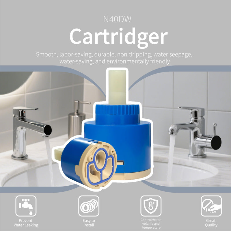 40mm Faucet Cartridge,CUPC/NSF/IAPMO Certified,Suitable for Shower and Kitchen Faucet,Included Brass Cap and Decorative Cover