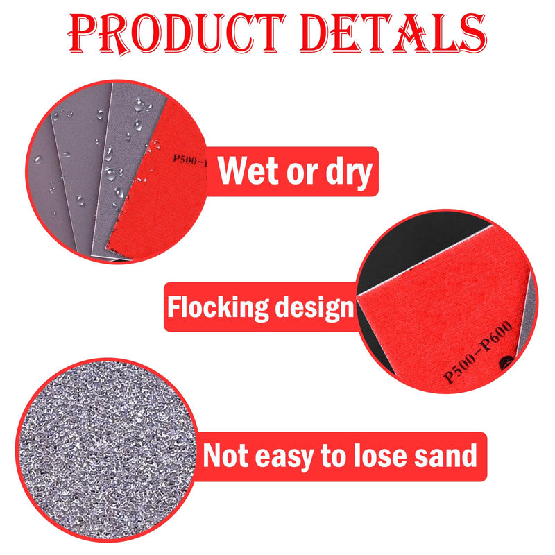 18 Pcs 320-2500 Grit Sanding Sponge, Ultra Fine Sanding Sponges Pads, Soft Foam Sand Block Wet Dry Sandpaper for Model Drywall Metal Wood Furniture Polishing 320-2500Grit