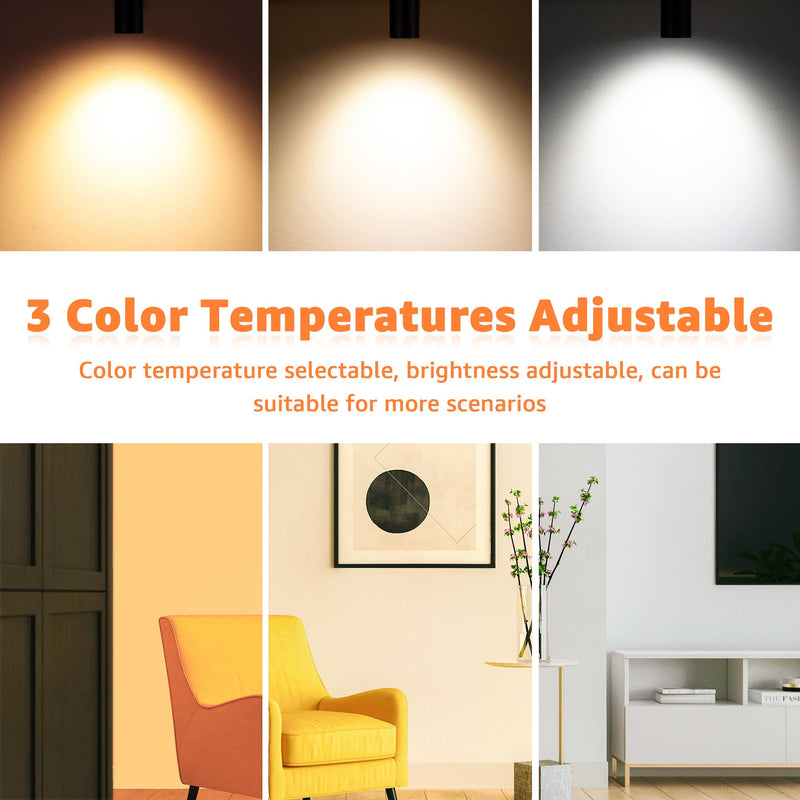 3000K/4000K/5000K Adjustable LED Floor Lights for Plants, Pictures, Artwork - 10ft Cord, Dimmable, 2 Pack Black