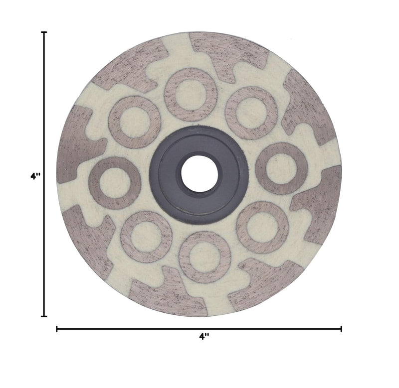Fine Grit 4 Inch Diamond Resin Filled Grinding Wheel for Granite Marble Engineered Stone Quartz and Tile 16 Segmented Diamond Resin Grinding Cup Wheel with 5/8"-11 Thread Fine