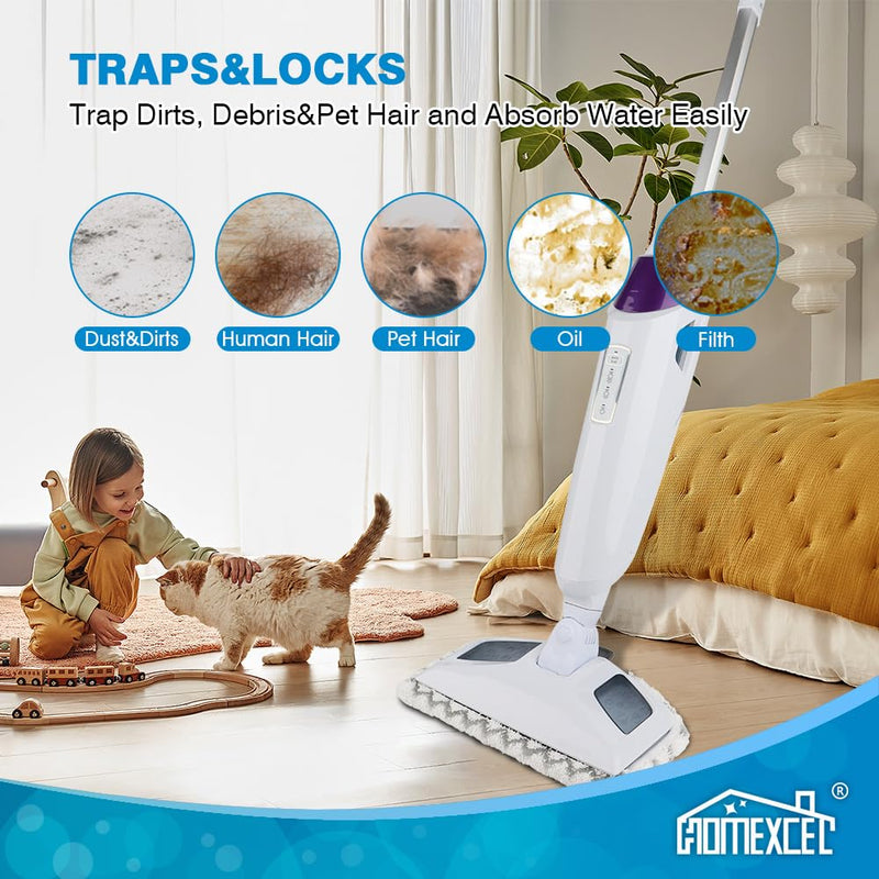 HOMEXCEL Steam Mop Replacement Pads Compatible with Bissell Powerfresh Steam Mop 1940 1806 1440 1544 Series, Model 19402 19404 19408 2685A 2075A 1940A 1940Q 1940T 1940W, Steam Mop Pads Refills, 4 Pack White
