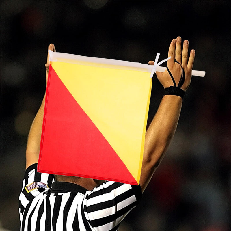 GANAZONO Traffic Safety Flags 2pcs Polyester Cloth Match Flags Hand Signal Flag Handheld Referee Flags Football Soccer Flag Sports Flags for Sports 50x35cm