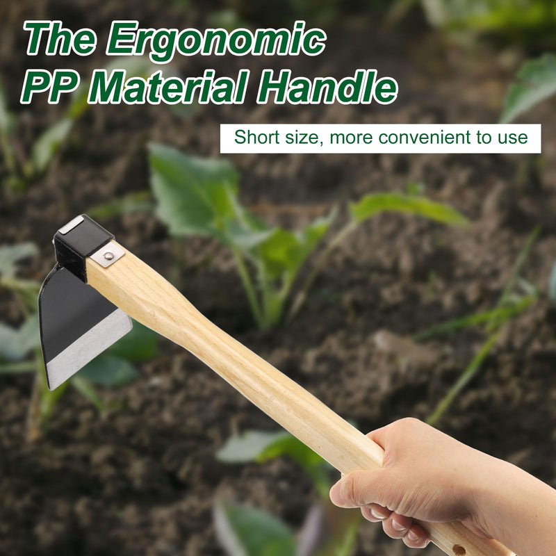 HARFINGTON Garden Hoe 15" x 3.94" Steel Hoe Garden Tool Anti-Rust with Non-Slip Wooden Handle Edger Weeder Shovel for Backyard Loosening Farm Planting Weeding 15" x 3.94"