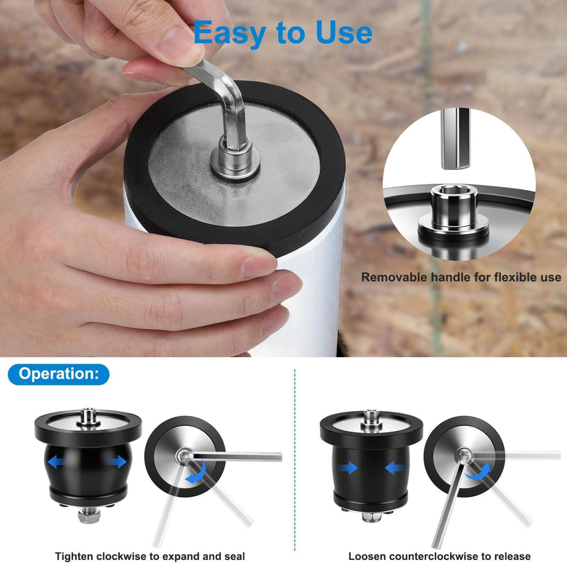 Linkstyle Expandable Rubber Plug, 2-9/16 in–3-1/8 in Inner Diameter Leakproof Pipe Sealing Plug for Pool Plumbing Boat Maintenance