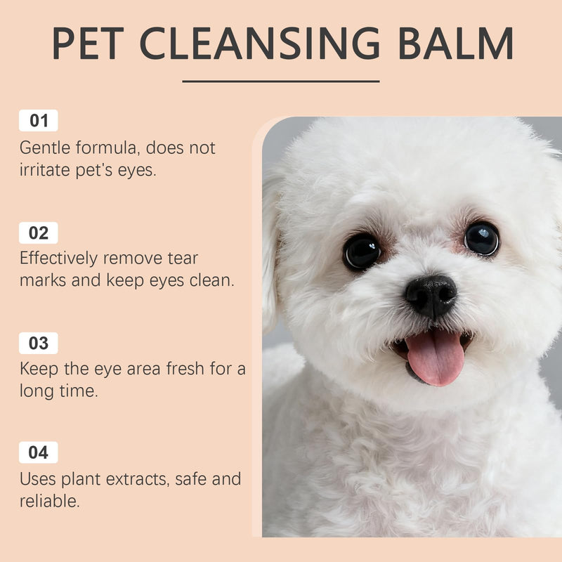 Tear Stain Balm for Dogs & Cats - Gentle & Natural Eye Cleaner Stick - Remove Tear Stains, Discharge & Debris, Pet Eye Balm Cleaner - Safe for Face, 1 oz