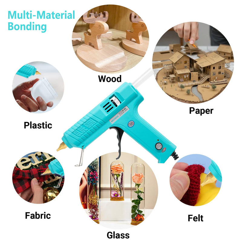 120W Hot Glue Gun Full Size with Temperature Control, Teal