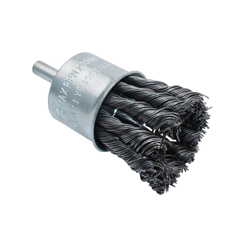 HOYIN Wire End Brush, Twist Knotted, Alloy Carbon Steel, 0.020in-by-1 1/8in (5) 5
