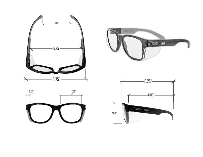 MAGID Gemstone Y50 Performance Anti-Fog Safety Glasses with Side Shields 1 Pair Clear Lens | Black Frame