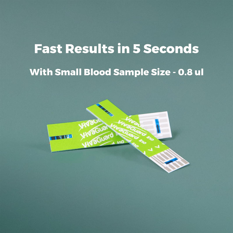 Vivaguard Ino Blood Glucose Test Strips for Diabetes - 150 Counts Accurate Diabetic Test Strips for Monitoring Blood Sugar - Compatible with Vivaguard Ino Glucometers Only, Green
