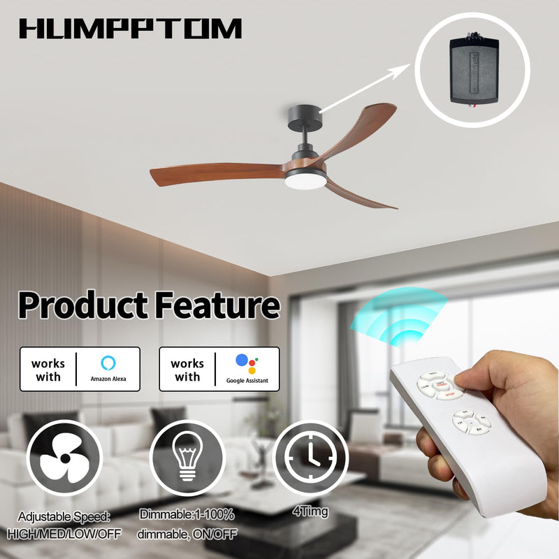 Universal Smart WiFi Ceiling Fan Remote Control Kit, Compatible with Alexa, Google Assistant and Smart Life App, No Hub Required DIMMER Small Size Kit WIFI(Dimmer)