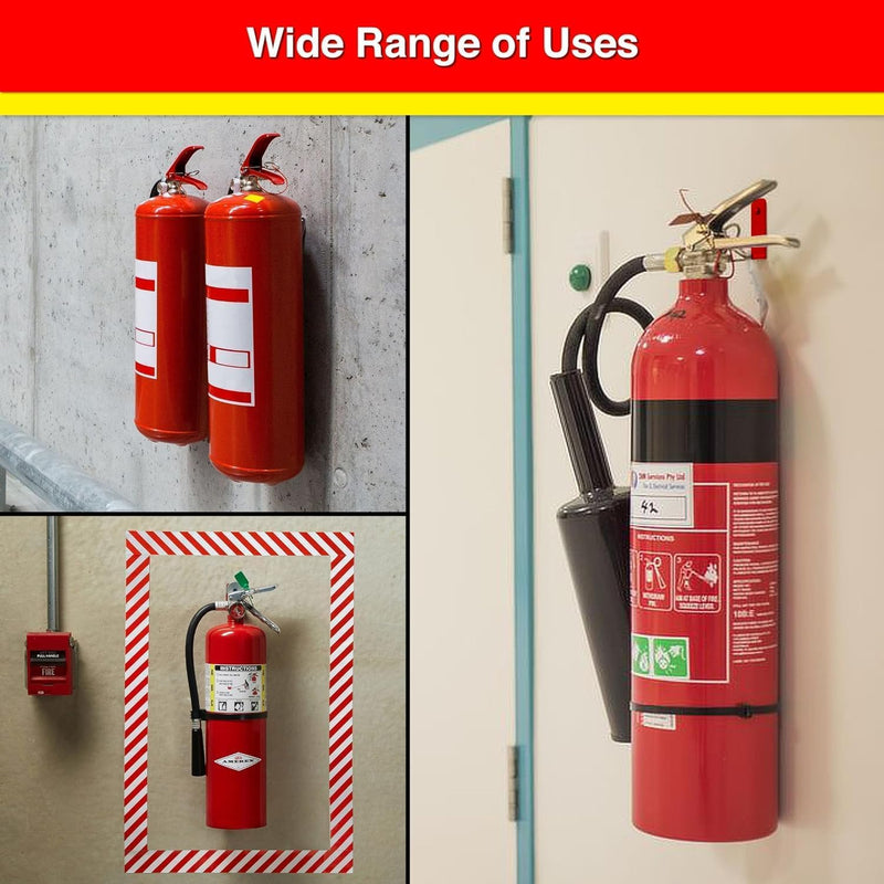 Universal Fire Extinguisher Bracket, Fire Extinguisher Mounts & Brackets up to 40 lbs, Suitable for Big and Small Fire Extinguisher Cabinet, Holder for Dry Chemical and Water Extinguishers (2 Pack) 2
