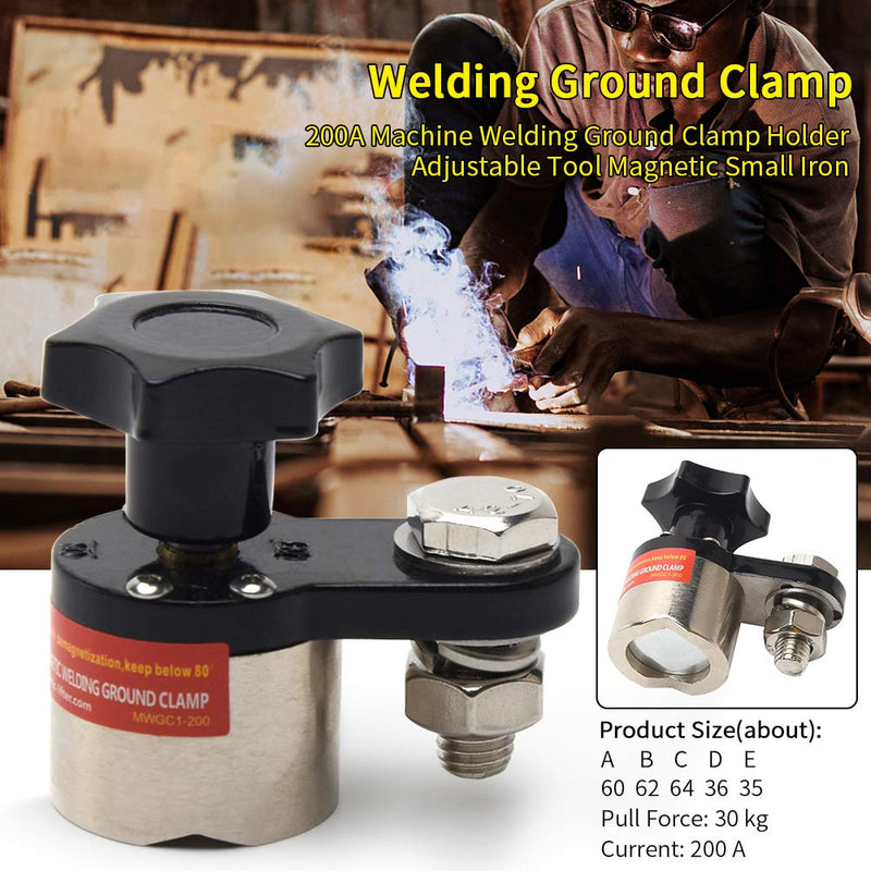 Welding Clamps, 200A Magnetic Welding Ground Clamp, 9255-1060 Switchable On/Off Controlled Rare Grounding Magnet Connector