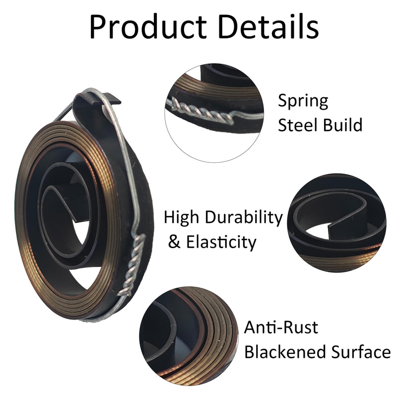 3Pcs 36x6x0.65mm Drill Press Return Spring, Quill Spring Feed Return Coil Spring Assembly for Drill Press Maintenance and Spindle Repairs