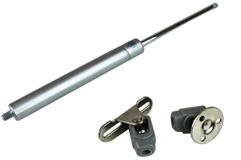 Berta 4-Pack, 10 Inch 100N/22 LB Hydraulic Soft Open Gas Springs/Struts for Cabinets, Furniture, and RV Platforms – Lift/Lid Stay Support Hinges with Brackets and Screws (Silver, 4 Piece)
