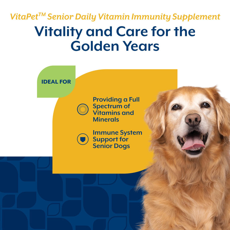 NaturVet –VitaPet Senior Daily Vitamins for Senior Dogs – Plus Glucosamine – Full Spectrum of Vitamins & Minerals – Enhanced with Glucosamine for Added Joint Support – 60 Time Release Tablets 60 Chewable Tabs