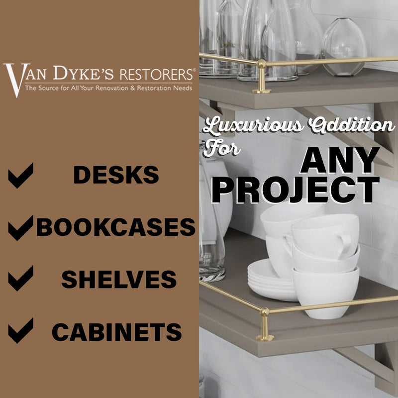 Van Dyke's Restorers Solid Brass Gallery Spindles for Furniture Accents (Single Post or Double Post) Single Post - Center, Antique Brass Single Center Post