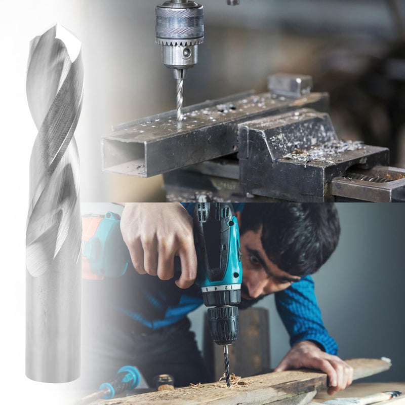 Solid Carbide Drill Bits, 12mm C2/K20 Tungsten Carbide Jobber Drill Bits Straight Shank Drilling Tool for Metal Plastic 1