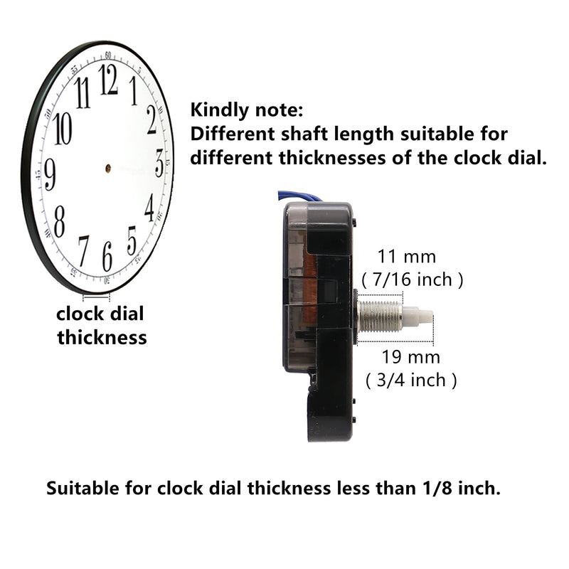 Youngtown 12888 Trigger Quartz Clock Movement with Music Chime Box 5/16 Inch Maximum Dial Thickness, 25/32 Inch Total Shaft Length 3/4 inch total shaft length