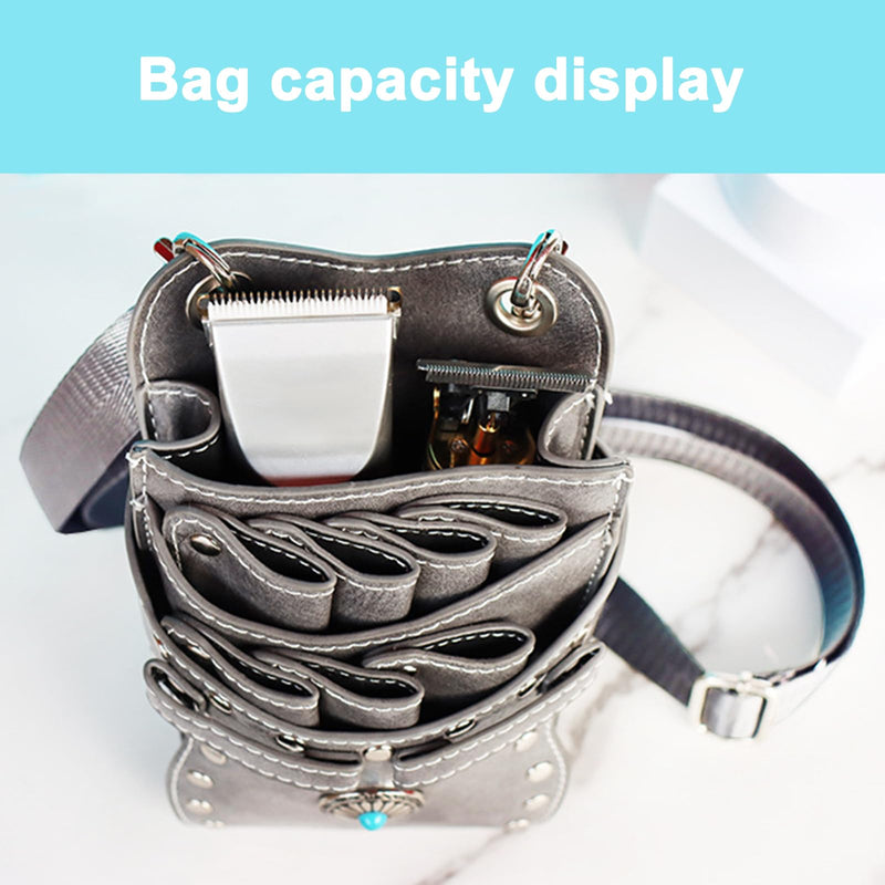 , crossbody and waist dual purpose Scissor Holder Hairdressing Tools Storage Holster Shear PU Leather Pouch with Removable for Hairstylists Groomer Makeup Artists Comb Pink