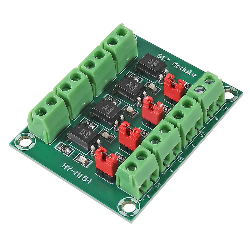 4pcs PC817 4 Channel Optocoupler Isolation Board Voltage Converter Adapter Module 3.6-30V Driver Photoelectric Isolated Module 817 Voltage Isolation Module