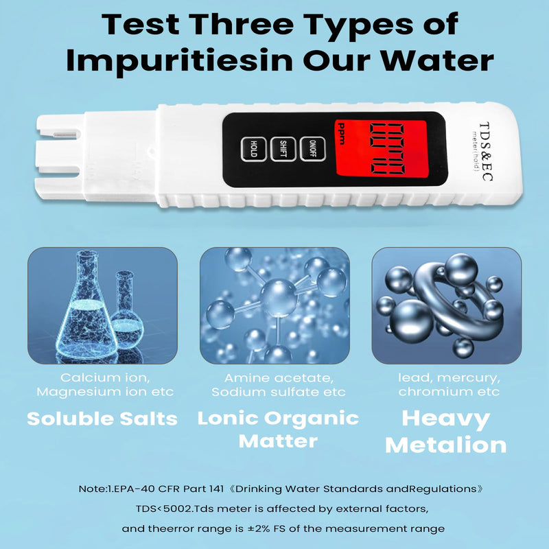 Water Quality Tester,Reliable and Accurate,3 in 1 TDS Meter,0-9990 PPM Meter,EC & Temperature Meter, Portable Water Tester for Digital Water Tester,Professional Testing for Drinking Water - NewNest Australia