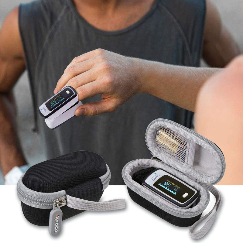Aproca Case Compatible with Innovo Deluxe iP900AP / Zacurate Pro Series Deluxe Fingertip Pulse Oximeter, Portable Storage Bag for Accessories (only case)