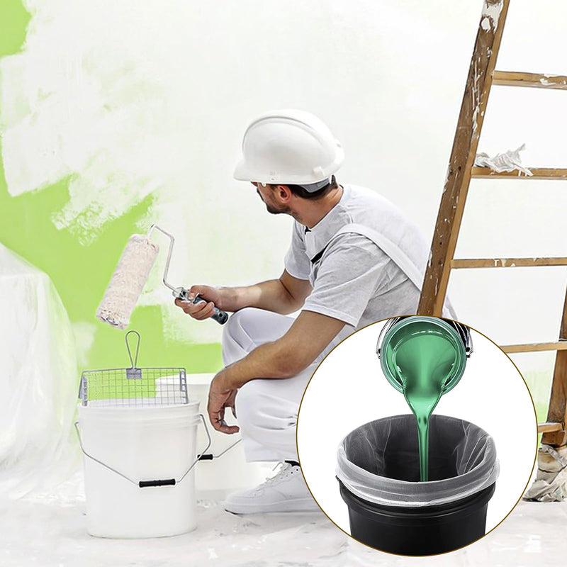 Paint Strainer Bags 1 Gallon Paint Filter Bag White Fine Mesh Disposable Bag Bucket Strainer with Elastic Drawstring Top Opening for Paint Gardening, 5 Pack