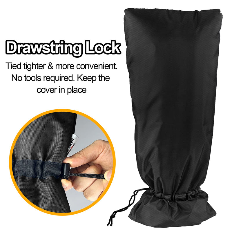 XXL Outdoor Faucet Covers for Winter, 3M Thinsulate Sprinkler Freeze Protector, 25”H x 13”W for Garden Lawn Faucets and Yard Hydrant, Waterproof Insulated Spigot Cover, Reusable Faucet Sock 13"Wx25"H Black