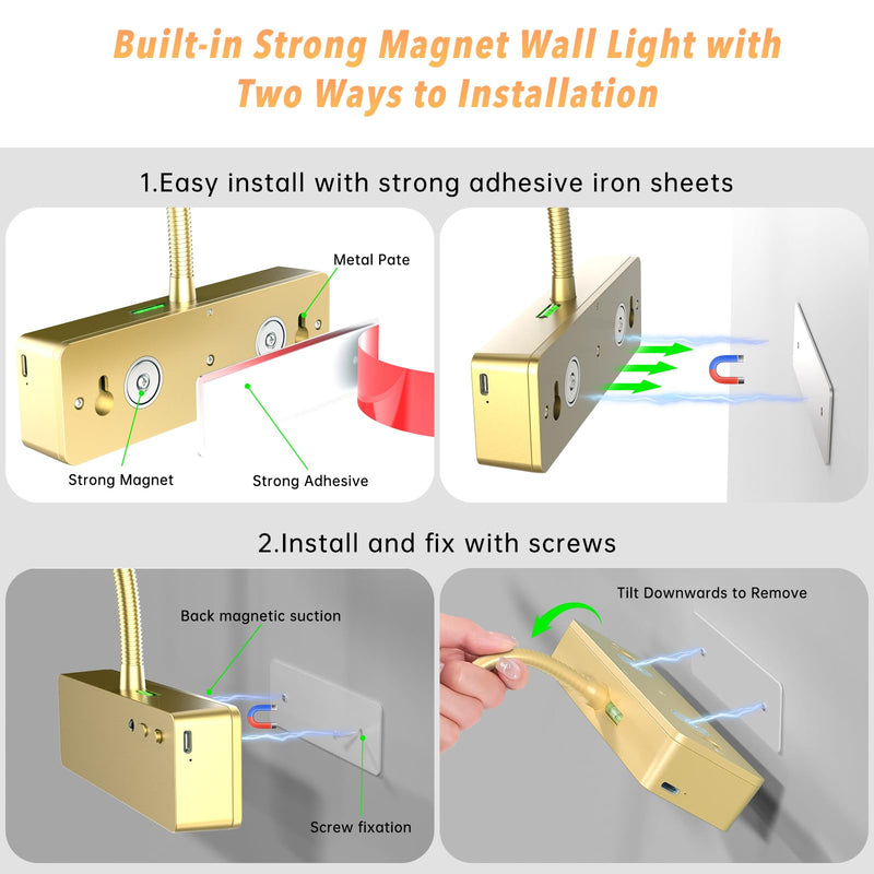 Picture Light with Remote, 15.35inch Wireless Rechargeable Battery Wall Light for Paintings, 3 Colors Paintings Light Dimmable and Timer Metal Art Light for Display, Wall, Artwork, Gallery (Gold) Gold - NewNest Australia