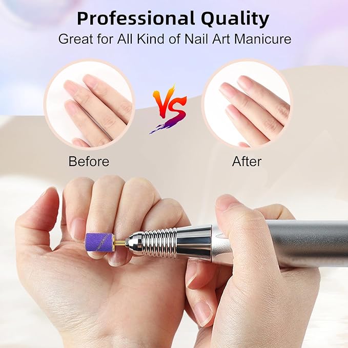 Sanding Bands for Nail Drilling with 13 Nail Drill Bits, 250 Pieces File Sanding Bands Set, 3/32" Tungsten Carbide Files, 5 Colors Sanding Bands (Acrylic Gel Nails, Manicure Pedies #80#120#180 Grit) - NewNest Australia