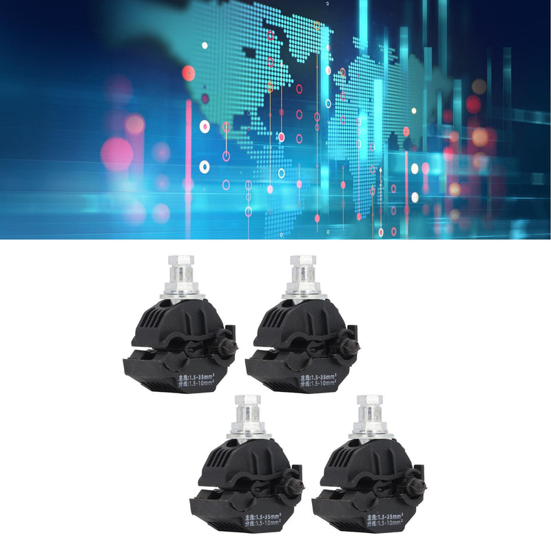 5 Pcs Insulation Piercing Connector 1KV No Peeling Piercing Clamp High Low Voltage Cable Splitter (Black-1) black-1