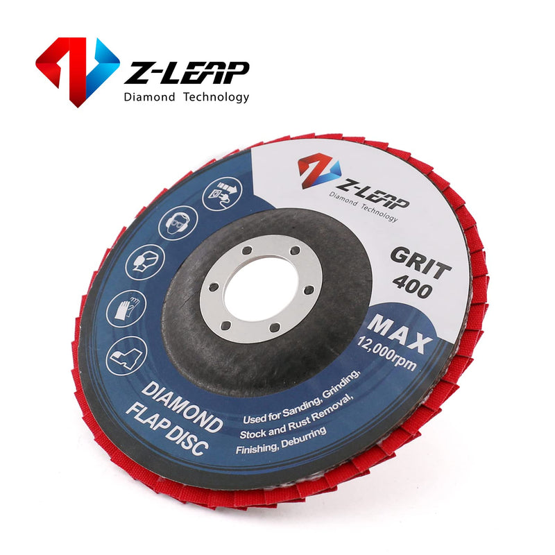 5Inch/125mm 400 Grit Flap Grinding Wheels Sanding Abrasive Disc Diamond Pad with 7/8" Arbor for Marble Metal Concret Grit 400#