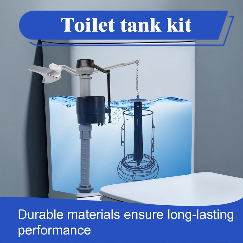 Toilet Fill Toilet Valve Kit & Canister Flush Valve, Compatible with Kohler GP1229656 AquaPiston, Quiet & Water-Saving, Adjustable Float, G3/4" Inlet, Includes Filter, Refill Tube & Chain Black