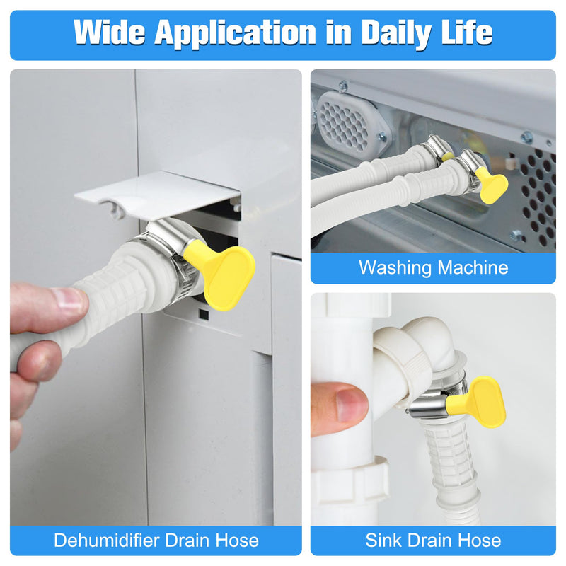 Saillong Patent Pending Dehumidifier Drain Hose, Flexible Universal Drain Hose with Cuttable Rubber Adapter and Connect Clamp, Hose Replacement for Dehumidifiers, Air Conditioners(13 Feet) 13 feet