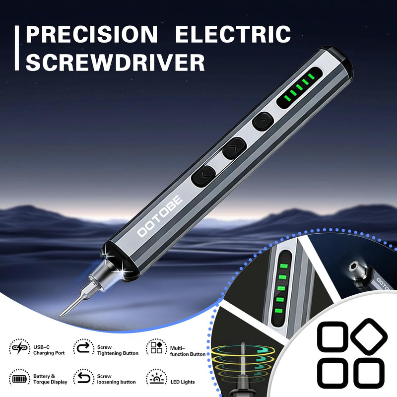 Mini Electric Screwdriver Set, 68-in-1 Cordless Precision Screwdriver Kit, 3.7V Rechargeable with 5 Adjustable Torque & 4 LED Lights, Small Power Tool for iPhone, Laptop, Drone, Glasses & Watch Repair 68 in 1 Precision Electric Screwdriver Kit
