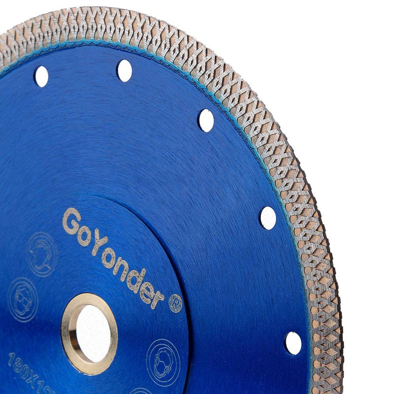 GoYonder Diamond Blade 7 inch Super Thin Diamond Saw Blade, Tile Blades 7" for Cutting Porcelain Tiles, Granite Marble Ceramics (7"-Blue) 7"-Blue