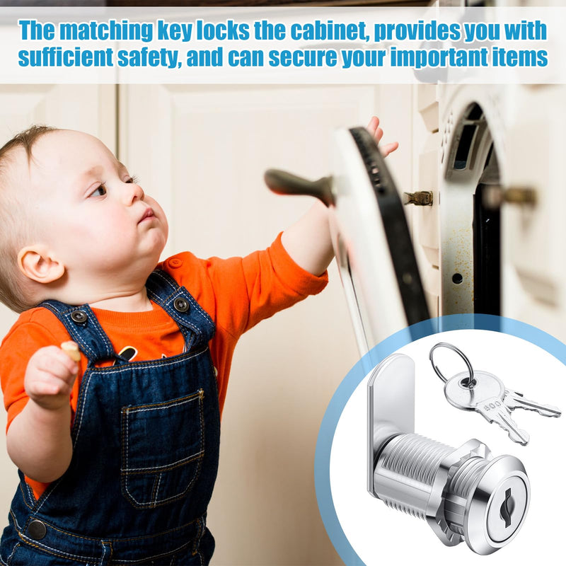 Kenning 24 Sets Cabinet Locks with Keys for Secure Drawer Mailbox RV Storage Box Replacement Lock, Zinc Alloy(1-1/8'' Cylinder Length, 0.9'' Max Panel Thickness) 1-1/8'' Cylinder Length, 0.9'' Max Panel Thickness