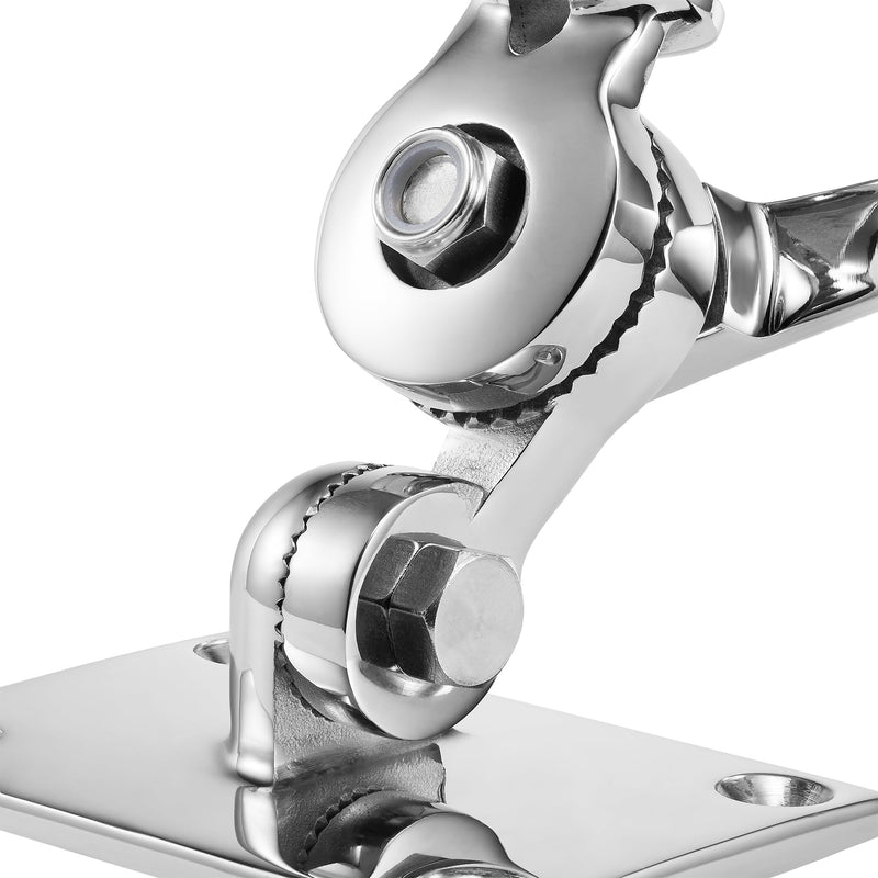 Marine VHF Antenna Mounts, 316 Stainless Steel Ratchet VHF Antenna Mounts, Adjustable Boat Antenna Mount Mirror-Polished, Include Screws