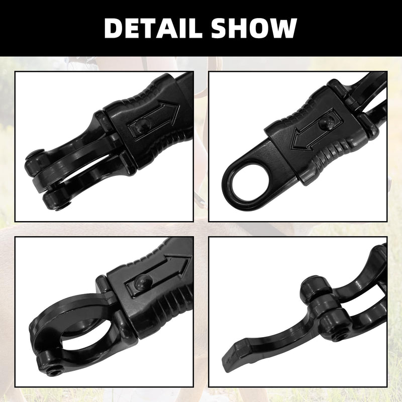 5 Pack Panic Snap Quick Release, Panic Snap with Fixed Eye Zinc Alloy Panic Snap Quick Release Paracord for Get Back Whips, Saddles (Black)