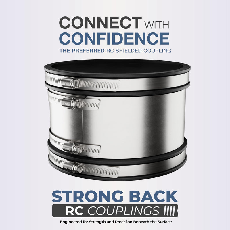 Fernco 1002-44RC Shielded PVC Pipe Coupling for Clay to Cast Iron, Plastic or Steel Plumbing Connections