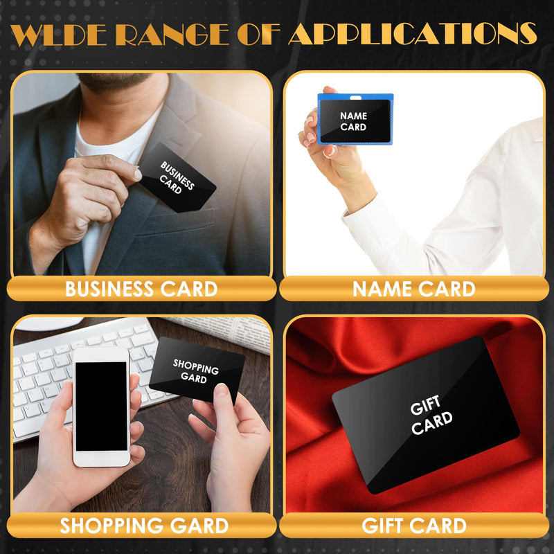 weparmeety 100 Pcs Metal Engraving Blanks Aluminum Sheet Laser Engraving Business Card Multipurpose DIY Gift Cards 86 x 54 x 0.21 mm (Black) Black