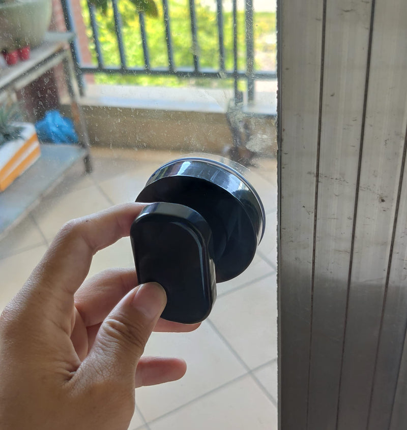 Renyqatt Small Handle for Glass Door and Window, Suction Cup Handles for Sliding Doors, Non-Marking Drawer Grab Bars Cabinet Pulls, Bathroom and Toilet Lid Handle (Black) Black