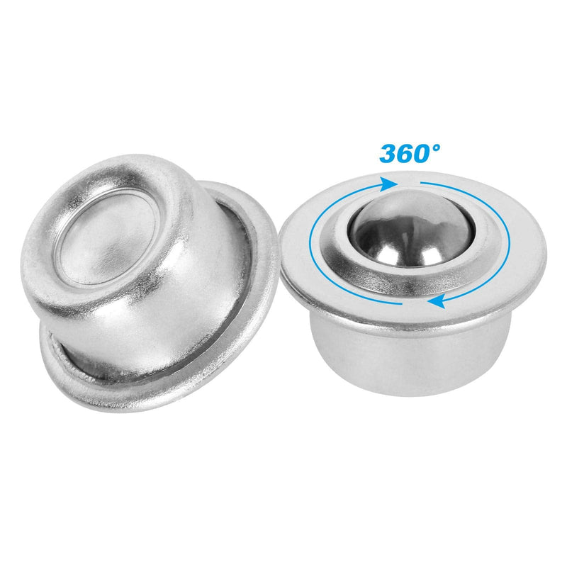 16PCS 5/8 Inch Roller Ball Transfer Bearing, Ball Bearing Rollers, Stainless Steel Ball Transfer Bearing Casters Universal Base Conveyor Roller Ball for Conveyor, Roller Stand, Load Capacity 33 lbs 5/8 Inch flat Base Ball Transfers 16