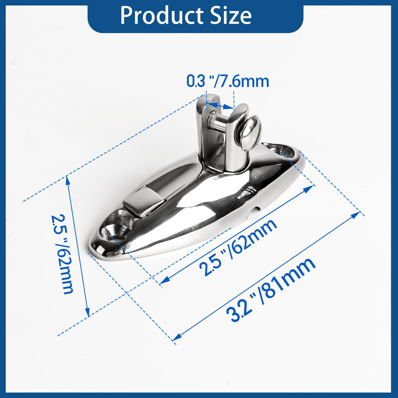 Boat Bimini Top Swivel Hinge - 316 Stainless Steel Deck Side Mount Quick Release Hinge, 360 Degree Rotation Marine Hardware Accessories（2 Pack）