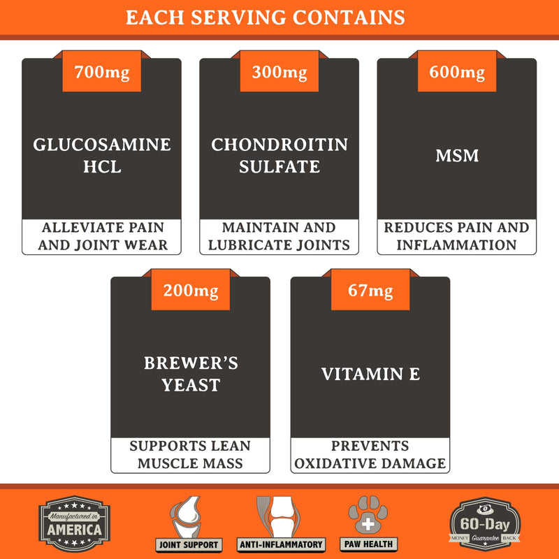 Free Range Joint Health Enhancer Supplement Powder for Dogs by Alpha Dog Nutrition - Premium Dog Arthritis Vitamins to Care for Joints - Contains Glucosamine, Chondroitin, MSM, Vitamin E, & More - PawsPlanet Australia