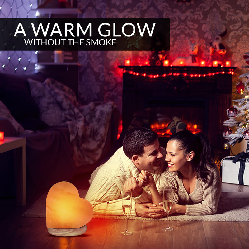 Himalayan Glow 944AC USB Heart Salt Lamp, Multicolor Night light, Best Home Decor by WBM, 4-5 Lbs, Traditional