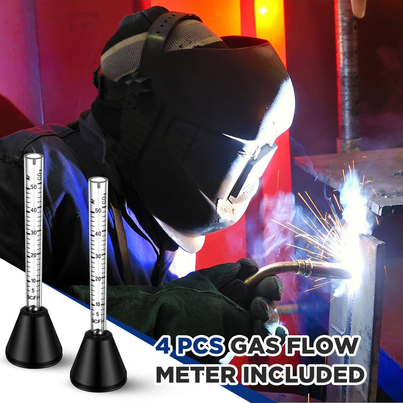 4 Pcs Gas Flow Meter Tester Argon Flow Meter Argon CO2 Flowmeter for Mig Tig Welder Welding Accessories